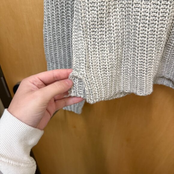 Aeropostale gray ribbed knit sweater cropped women’s medium - Picture 2 of 6